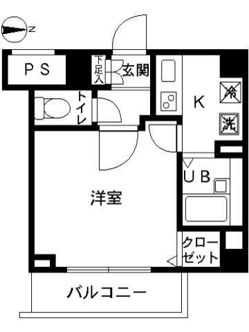 スカイコート大島(1K/2階)の間取り写真