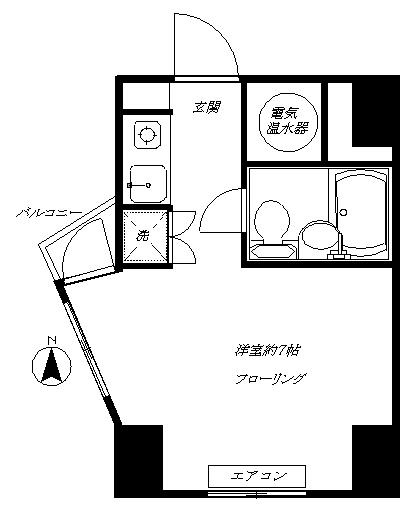 朝日目黒ビジネスマンション(ワンルーム/7階)の間取り写真