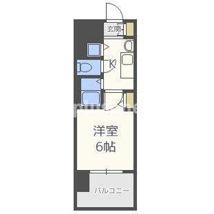 プレサンス難波元町(1K/3階)の間取り写真