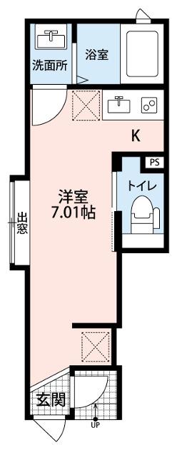 プレミオT 見沼(ワンルーム/1階)の間取り写真