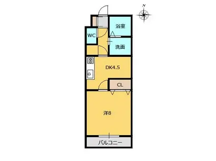 ガーデンヒルズ小白川(1DK/3階)の間取り写真