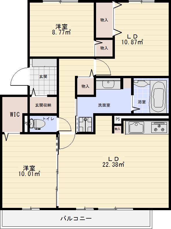 グランウィル錦町(3LDK/3階)の間取り写真