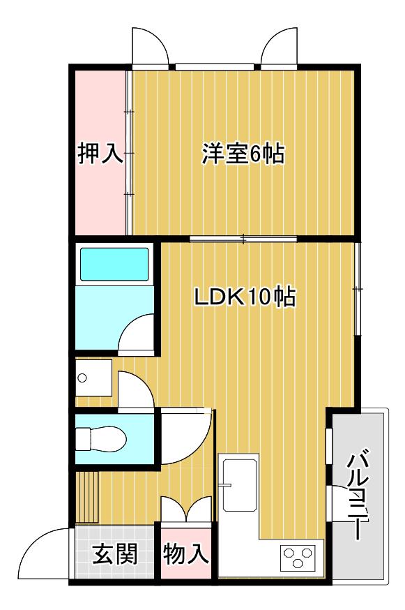サンミッシェル(1LDK/2階)の間取り写真