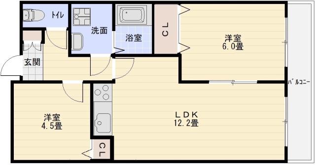 アメニティハイツ(2LDK/5階)の間取り写真