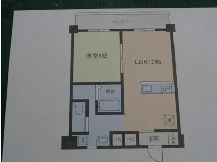 スペースワールド南ビル(1DK/9階)の間取り写真