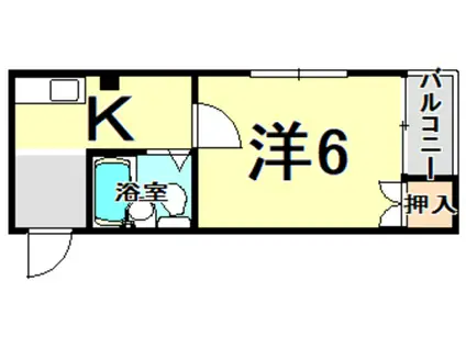 グリーンハイツ武庫川(1K/2階)の間取り写真