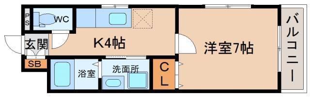 ハウスオウミ長等マンション(1K/2階)の間取り写真