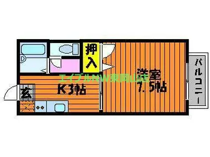 フェニックスC(1K/2階)の間取り写真