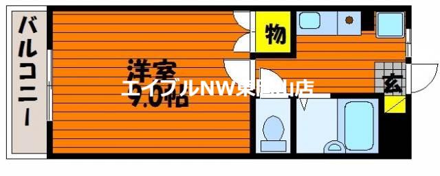桂マンションII(1K/3階)の間取り写真