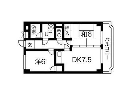 福田マンション(2DK/2階)の間取り写真