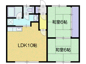 メゾンドコルム(2LDK/1階)の間取り写真