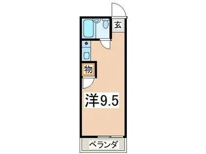 横井ビル(ワンルーム/3階)の間取り写真