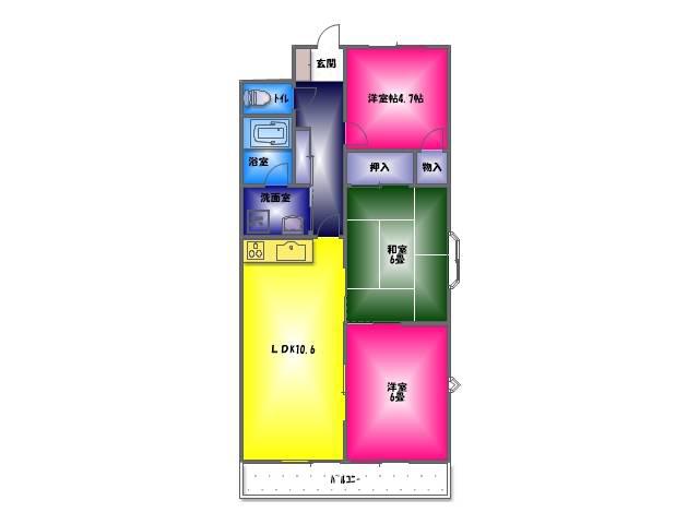 グランペール函南(3LDK/1階)の間取り写真