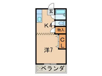 ひまわりハイツ(1K/3階)の間取り写真