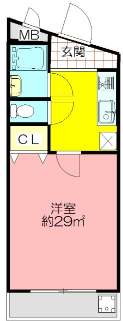 エイトアベニュー(1K/4階)の間取り写真