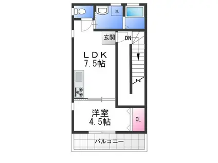 福田パレス(1LDK/3階)の間取り写真
