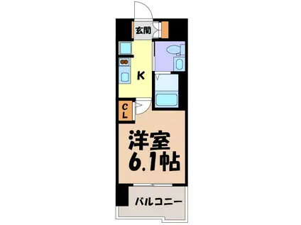 LIVE CASA堀田(1K/2階)の間取り写真