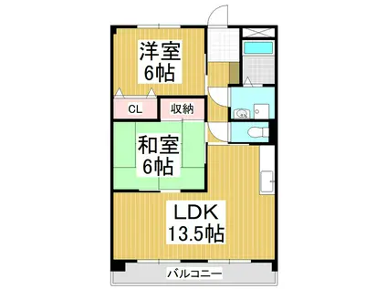 LA・VIE・EN TAKAIDE(2LDK/1階)の間取り写真