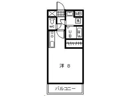 ＪＲ日豊本線 宮崎駅 徒歩9分 6階建 築26年(ワンルーム/3階)の間取り写真