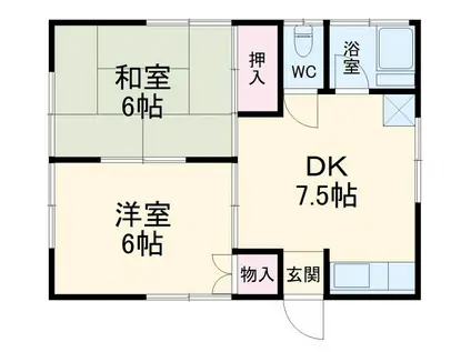 名倉荘(2DK/2階)の間取り写真