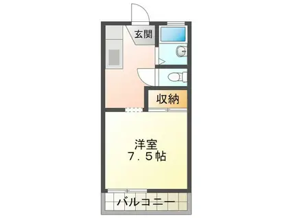 石神ハイツA(1K/1階)の間取り写真