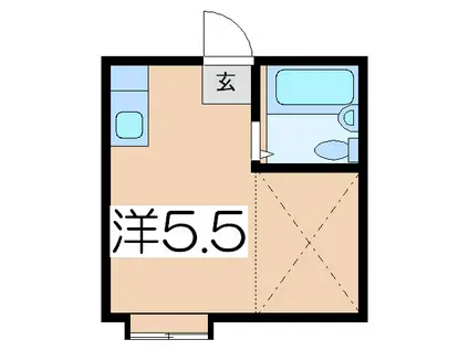パンシオン生田NO.1(ワンルーム/1階)の間取り写真