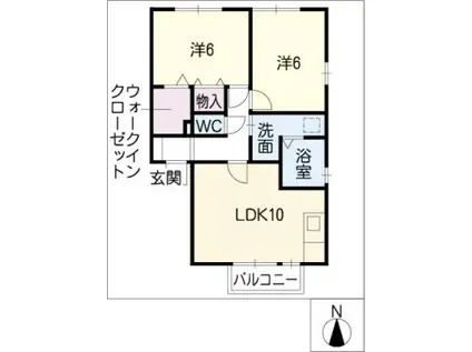 コーポ・幸I B棟(2LDK/1階)の間取り写真