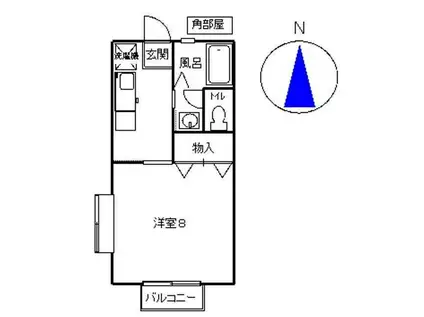 ＪＲ東海道本線 藤枝駅 徒歩39分 2階建 築27年(1K/2階)の間取り写真
