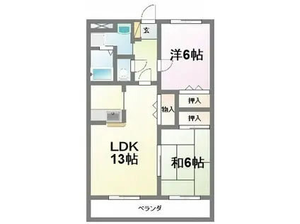 サンクレストール(2LDK/2階)の間取り写真