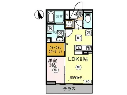 サニーガーデン日之出(1LDK/1階)の間取り写真