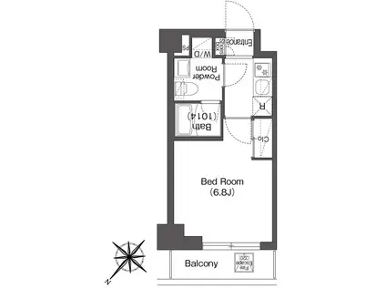 BPRレジデンス南行徳(1K/4階)の間取り写真