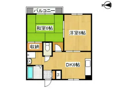 サマックス・グランシャリオ(2DK/1階)の間取り写真