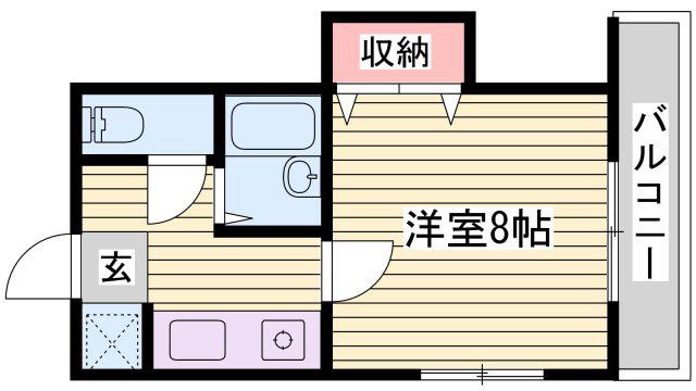 頼安コーポ(1K/2階)の間取り写真