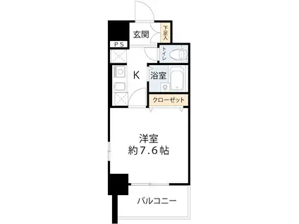 エスリード 深江橋(1K/3階)の間取り写真