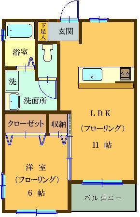 エディフィスAOI(1LDK/3階)の間取り写真