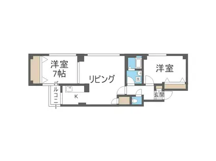 PEACE AVENUE SHIRASAKI(2LDK/5階)の間取り写真