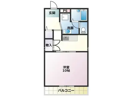 エクシード松山(1DK/1階)の間取り写真