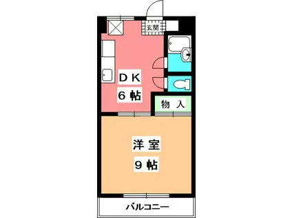 マンションふじ(1DK/3階)の間取り写真
