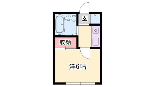 グリーンヒルズ広峰(1K/2階)の間取り写真