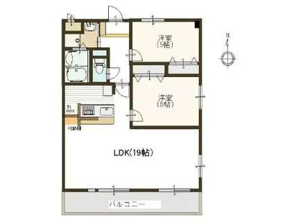 ファンド香呂A(2LDK/2階)の間取り写真