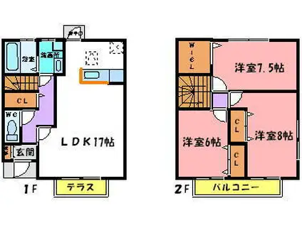 シティパル(3LDK/1階)の間取り写真