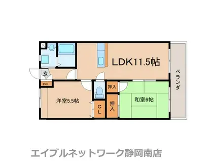 グランポワールII(2LDK/3階)の間取り写真