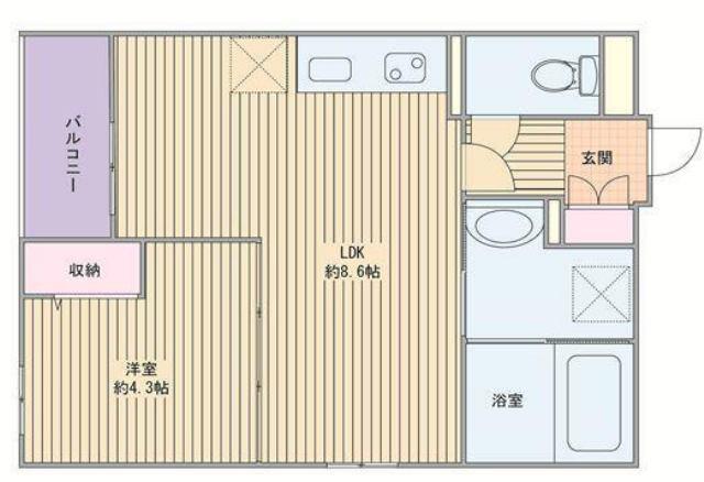 ALMO姫路駅前(1LDK/3階)の間取り写真