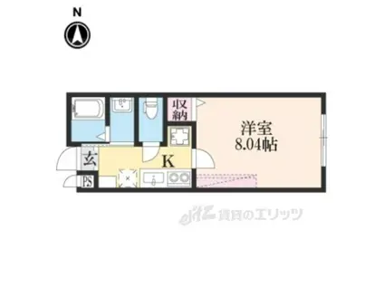 三条高倉マンション響(1K/4階)の間取り写真