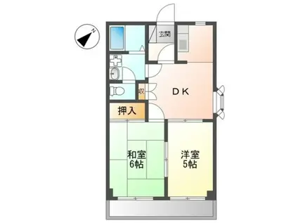 スパシーバ積川(2DK/2階)の間取り写真