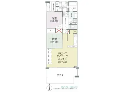 サンクタスレジャンダ軽井沢(2LDK/1階)の間取り写真