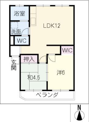 ビラ稲垣(2LDK/3階)の間取り写真