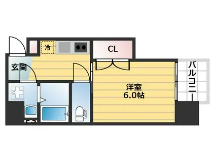ソフィア南森町(1K/2階)の間取り写真