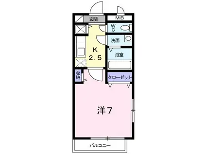 エスポワール御幸(1K/2階)の間取り写真