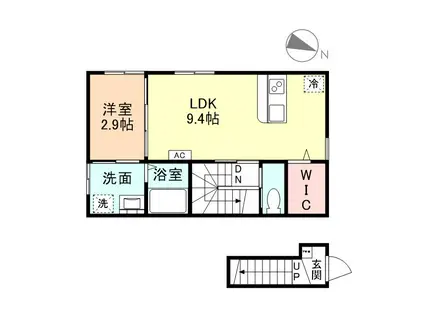 FELICE田島 B棟(1LDK/2階)の間取り写真